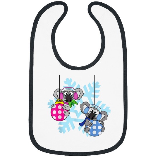 Koala Pet bear Christmas Balls Winter Snowflake Snow Bibs