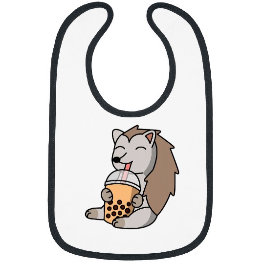 Hedgehog Pet Boba Bubble Milk Tea Hedgehog Pet 8 Bibs