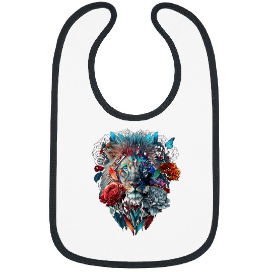 Lion Pet Animal Print Art Animal Lover Lion 1 Bibs