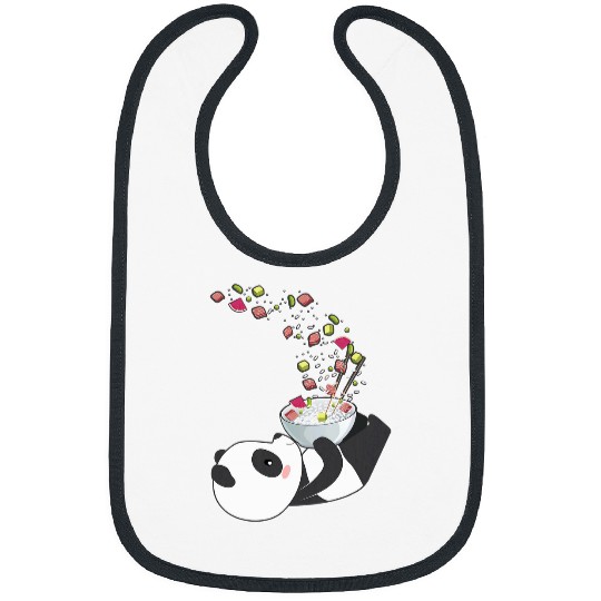 Panda Pet Kawaii Panda Lovers Hawaii Sushi Gifts Hawaiian Poke Bowl Bibs