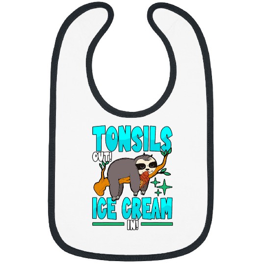 Sloth Pet Tonsils Out Ice Cream In Summer Sloth Gelato 2 Bibs