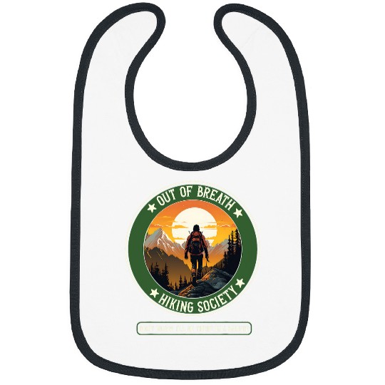 Funny Hiking Saying Out of Breath Hiking Society Men Women 29 Bibs