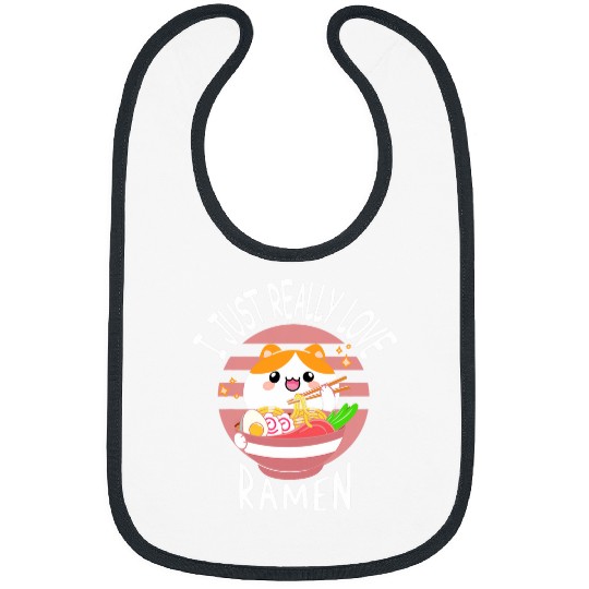 Ramen Cat Anime design Kawaii Clothes Otaku Clothing Manga Bibs