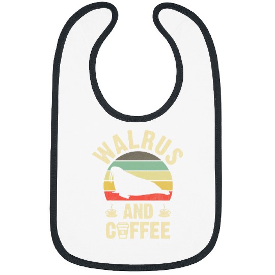 Coffee Fun I like Walrus Coffee Funny vintages theme Polar Animal Bibs