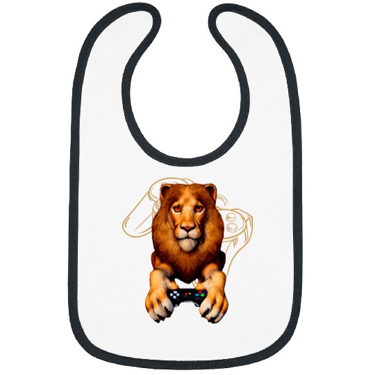 Lion Pet Video Game Controller Gamers Big Cat Video Game Players 8 Bibs