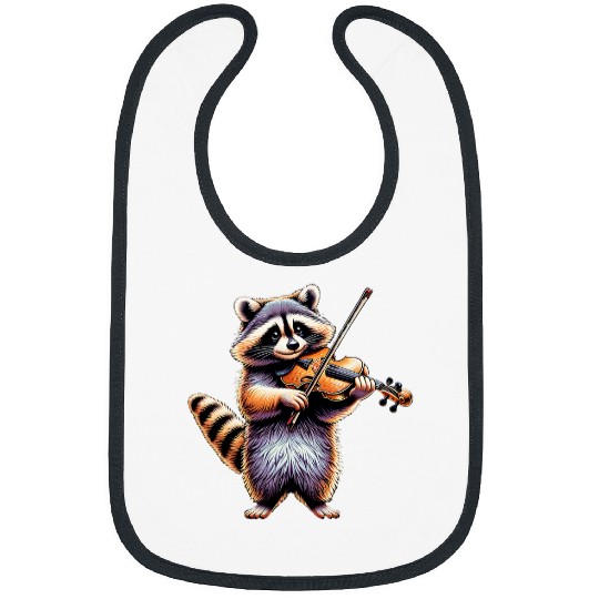 Raccoon Pet Playing Violin Raccoons Musician Music Bibs
