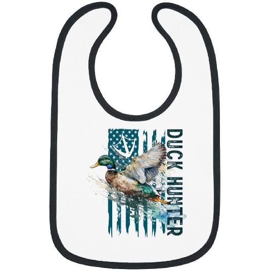 Duck Hunter American US Flag Duck Lover Waterfowl Hunting Bibs