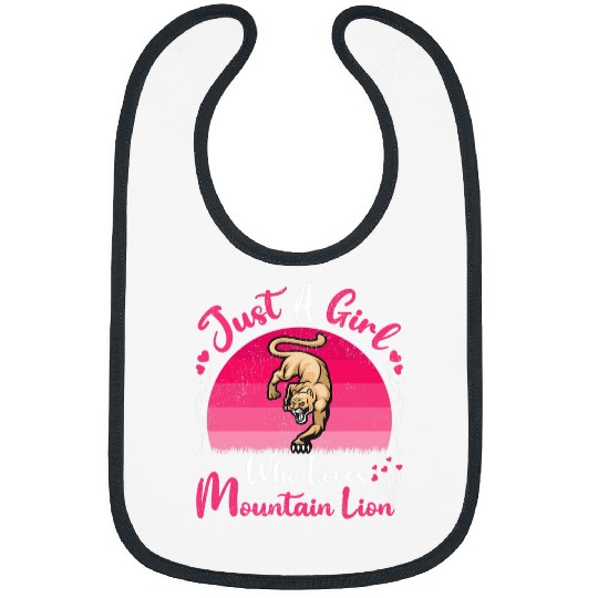 Lion Pet vintages Animal Lover Just A Girl Who Loves Mountain Lion Bibs