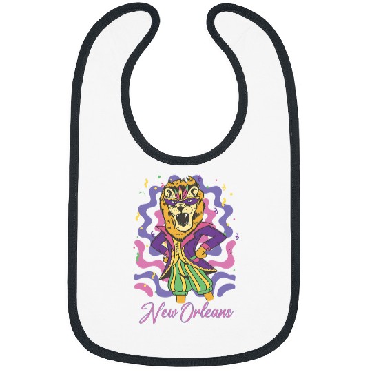 Lion Pet New Orleans Mardi Gras Lion Bourbon Street Souvenir Bibs