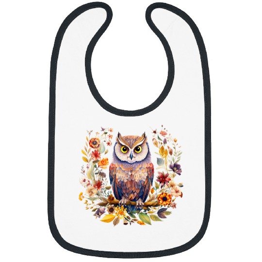 Owl Pet Cottagecore Pressed Flower Owl Wildflower Aesthetic Nature Bibs