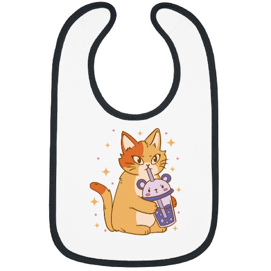 Panda Pet Kawaii Bubble Tea Cat Funny Panda Boba Tea Bibs