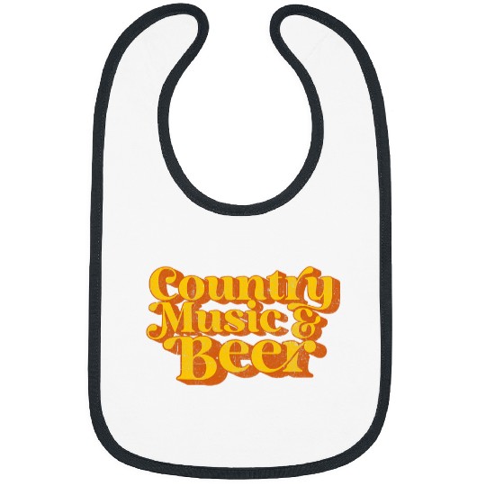 Beer Fun vintages Country Music And Beer Funny Retro 70s Concert Bibs