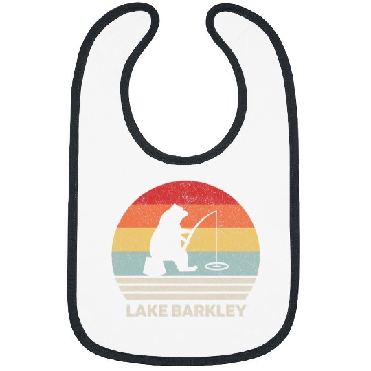 Bear Pet Retro Lake Barkley Kentucky Bear Fishing For Fisherman Bibs