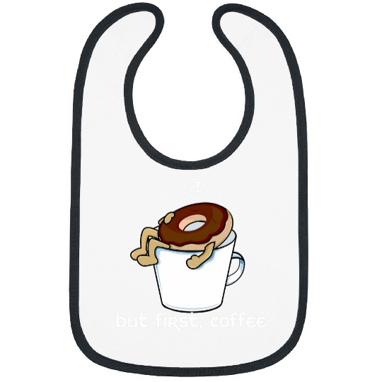 Coffee Fun But First Coffee Sleeping Donut Bibs