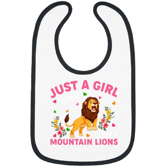 Lion Pet Mountain Lion Lover Just A Girl Who Loves Mountain Lion Bibs