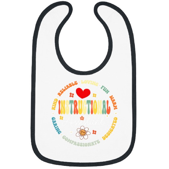 Instructional Assistant Team 100th Day School Teacher Aide 3 Bibs