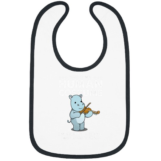 Hippo Pet This Is My Human Costume Hippo Violin Bibs
