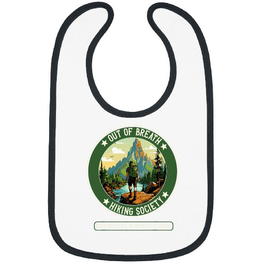 Funny Hiking Saying Out of Breath Hiking Society Men Women 25 Bibs