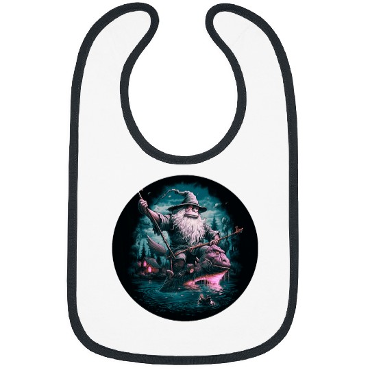 Nordic Wizard Fish Gnome Fishing T Enchanted Forest Fisher Bibs