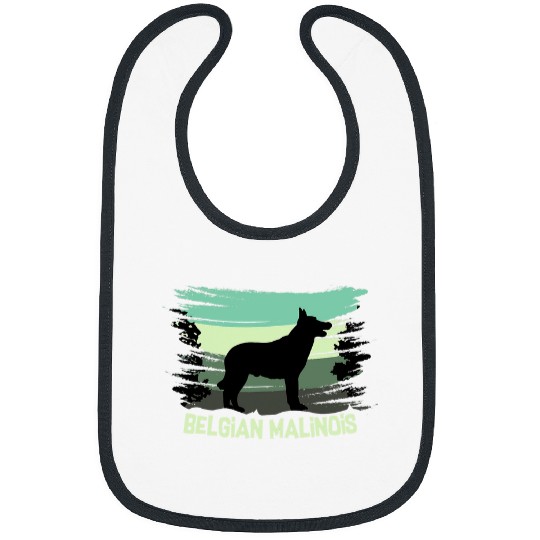 Retro Belgian Malinois Police Dog Lover Bibs