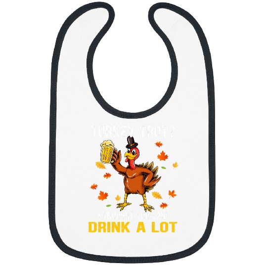 Turkey Trot Squad Running Drinking Funny Thanksgiving Bibs