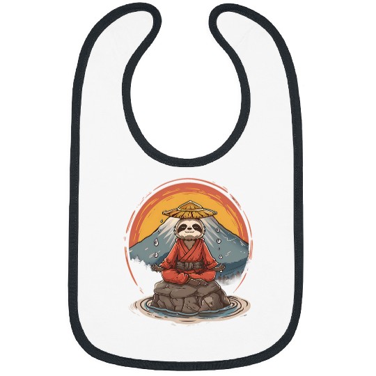 Sloth Pet Meditation Sloth Mountain Zen Buddha Yoga Spirituality Bibs