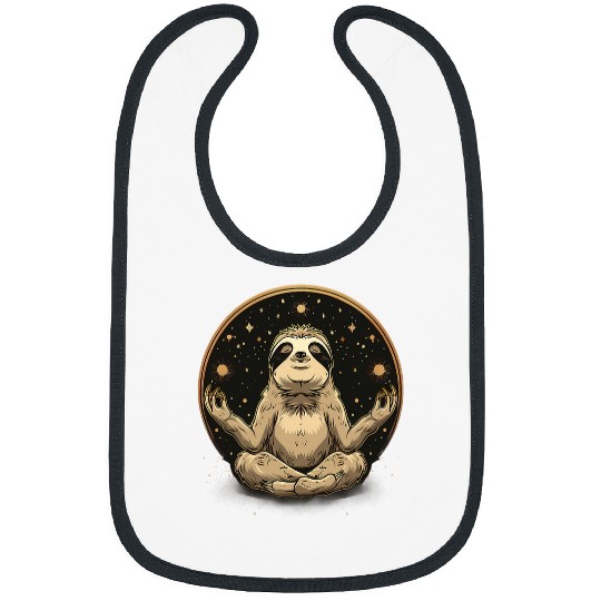 Sloth Pet Meditation Hindu Buddhist Spiritual Yoga Zen Buddha Bibs