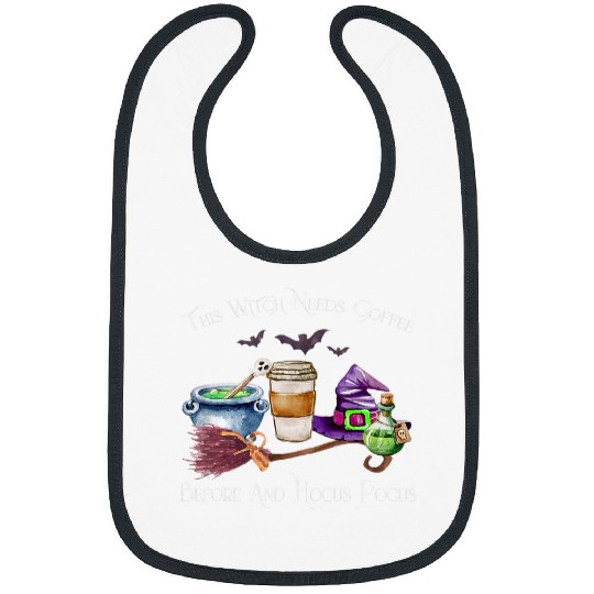 Coffee Fun this witch needs coffee bee any hocus pocus halloween 3 Bibs