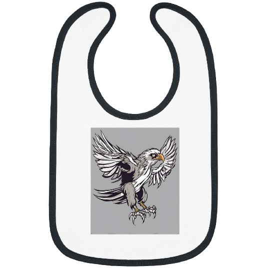 Sky Hunter Threatening Hawk Cartoon Art Bibs