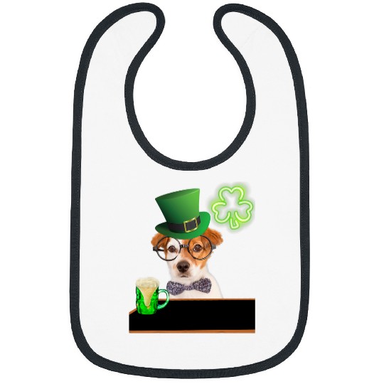 Beer Fun Jack Russell St Patricks Day Irish Green Beer Hat Bibs