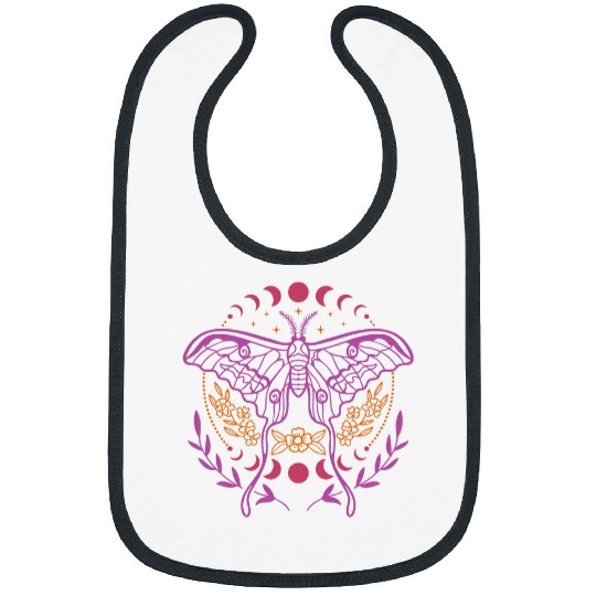 Luna Moth Fairy Grunge Aesthetic Fairycore Moon Phase Bibs