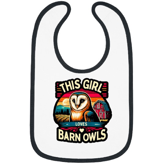 Owl Pet Barn Owl Girls Barn Owl Lover Barn Owls Bibs