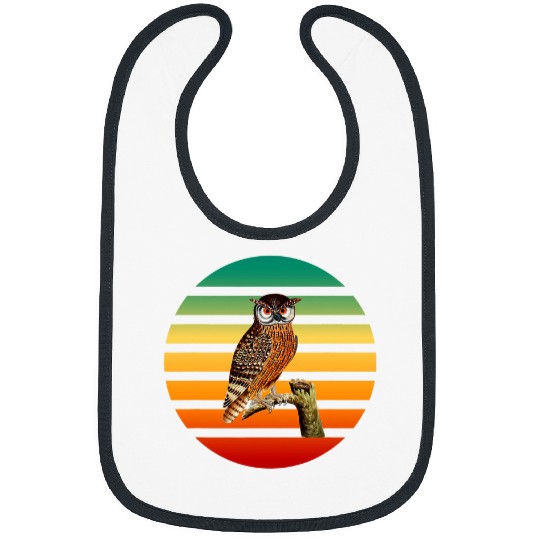 Owl Pet decor with Sunset for bird lovers of birds of prey Bibs