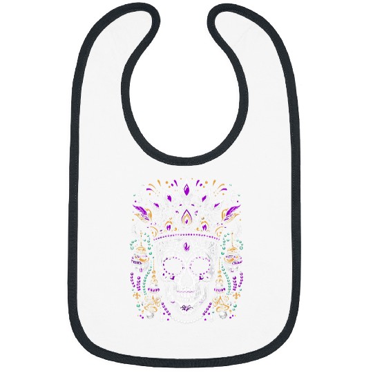 Mardi Gras Funny Queen Skull New Orleans Bibs