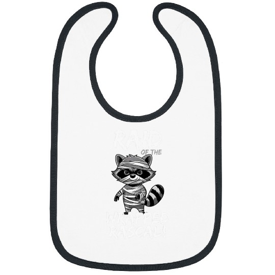 Raccoon Pet Raid of the Wrapped Rascal Mummy Raccoon Halloween Design Bibs