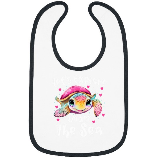 Turtle Pet Let s Explore Under The Sea Cute Turtle Ocean Kids Girls Bibs