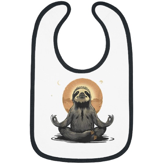 Sloth Pet Meditation Buddha Yoga Zen Spiritual Hindu Buddhist Bibs