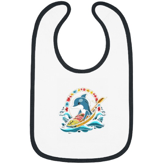 Kayaking Dolphin Kawaii Kayaker Kayak Canoe Canoeing 1 Bibs