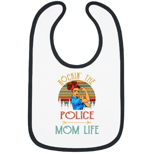 Rockin The Police Mom Life vintages Cute Bibs