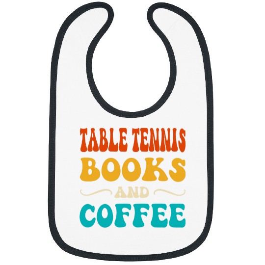 Mens Groovy Funny Table Tennis Books Coffee Reading PingPong Bibs