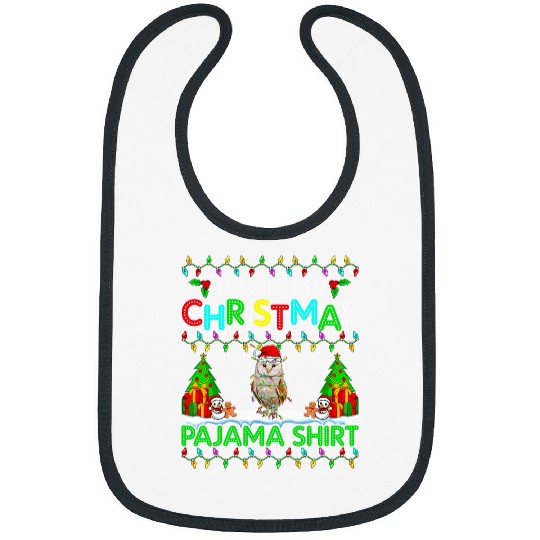 Owl Pet Barn Owl Christmas xmass Pajama Funny Barn Owl Lover Bibs