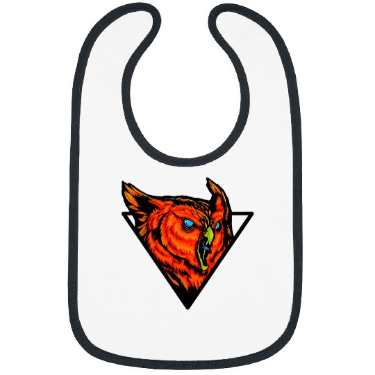 Owl Pet Angry Fierce Owl illustration Bibs