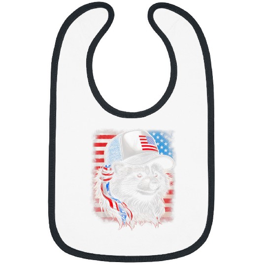 Raccoon Pet Redneck Raccoon Mullet White Trash Party Attire 4th July 3 Bibs