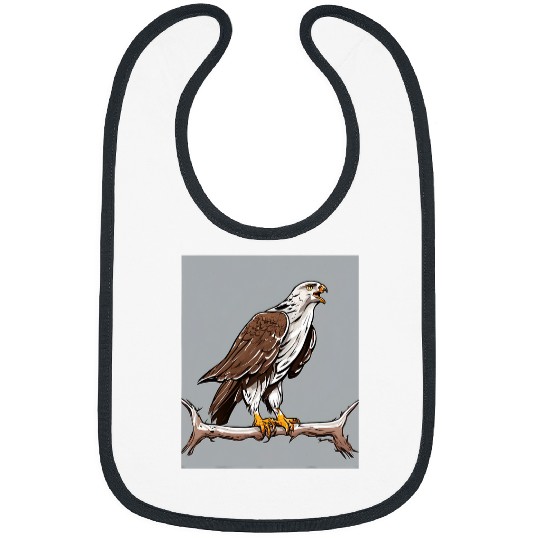 Sky Soar Cute Hawk Cartoon Art Bibs