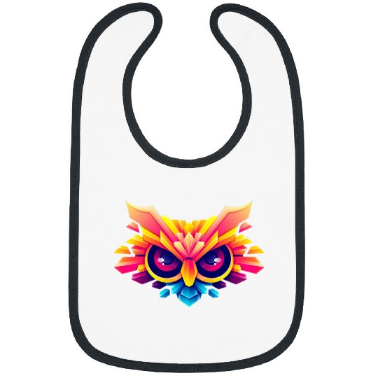 Owl Pet Angry Owl Colorful Owl for women man Bibs