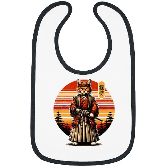 Japanese Samurai Cat Tattoo Kawaii Ninja Cat 28 Bibs