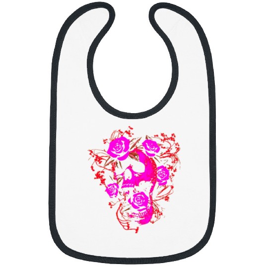 Sarcastic Beautiful Adversity Skull And Roses Tattoo Design Bibs