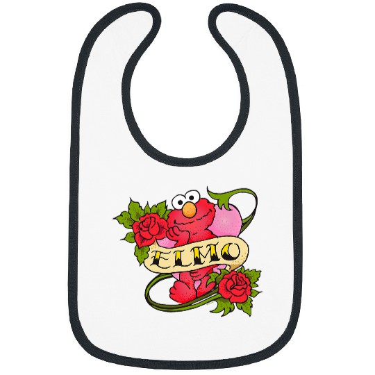 Sesame Street Elmo Hearts And Roses Tattoo Bibs
