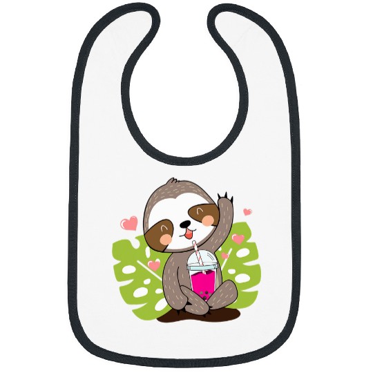 Sloth Pet Baby Sloth Boba Tea Kawaii Anime Animal Bibs
