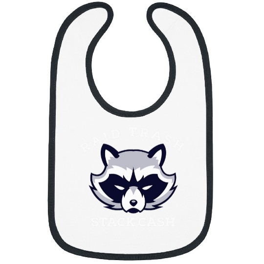 Raccoon Pet Raid Trash Stack Cash Funny Raccoon Gag Gift 3 Bibs
